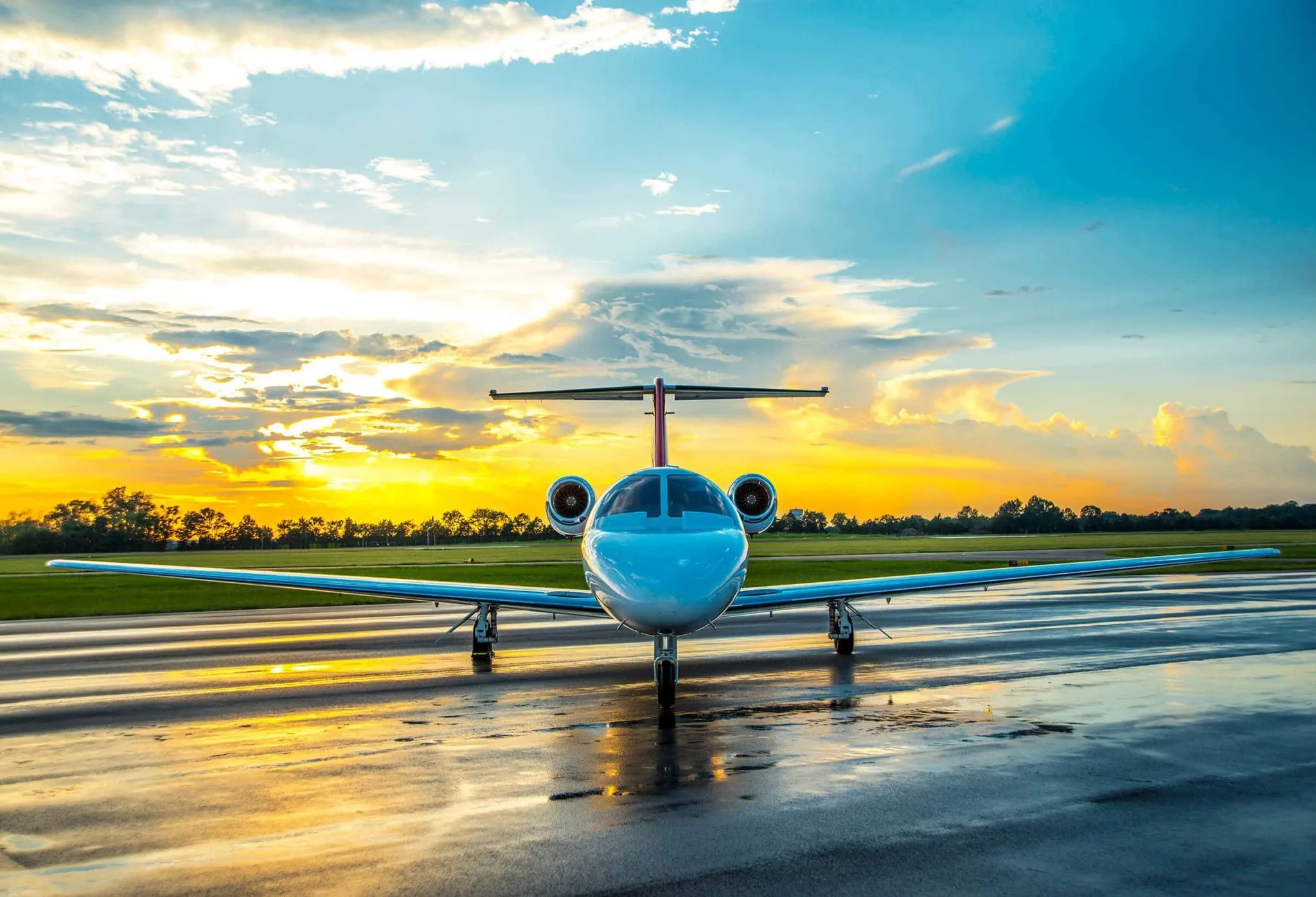 citation-cj3-front-sunset